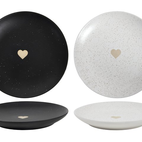 Plate With Heart Speckle