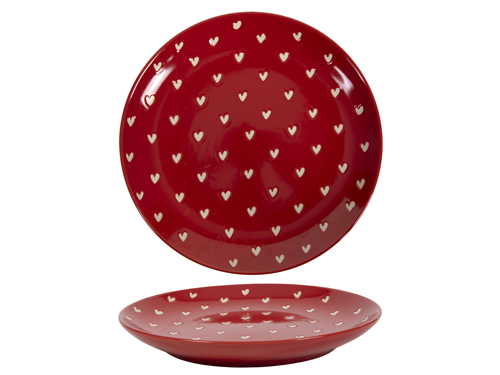 Plate With Heart Red