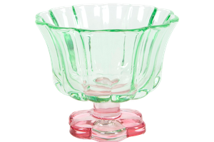Bowl Glass On Foot Flower Shape