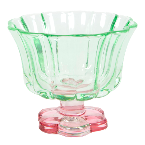Bowl Glass On Foot Flower Shape