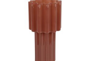 Vase Glass With Scallop Pattern