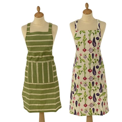 Apron Cotton Stripes and Vegetables