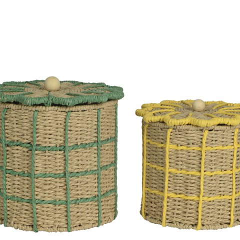 Basket With Flower Shape Lid