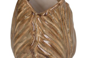 Vase Lettuce Shape Brown