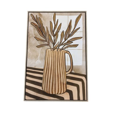 Wall Plaque With Vase & Flowers