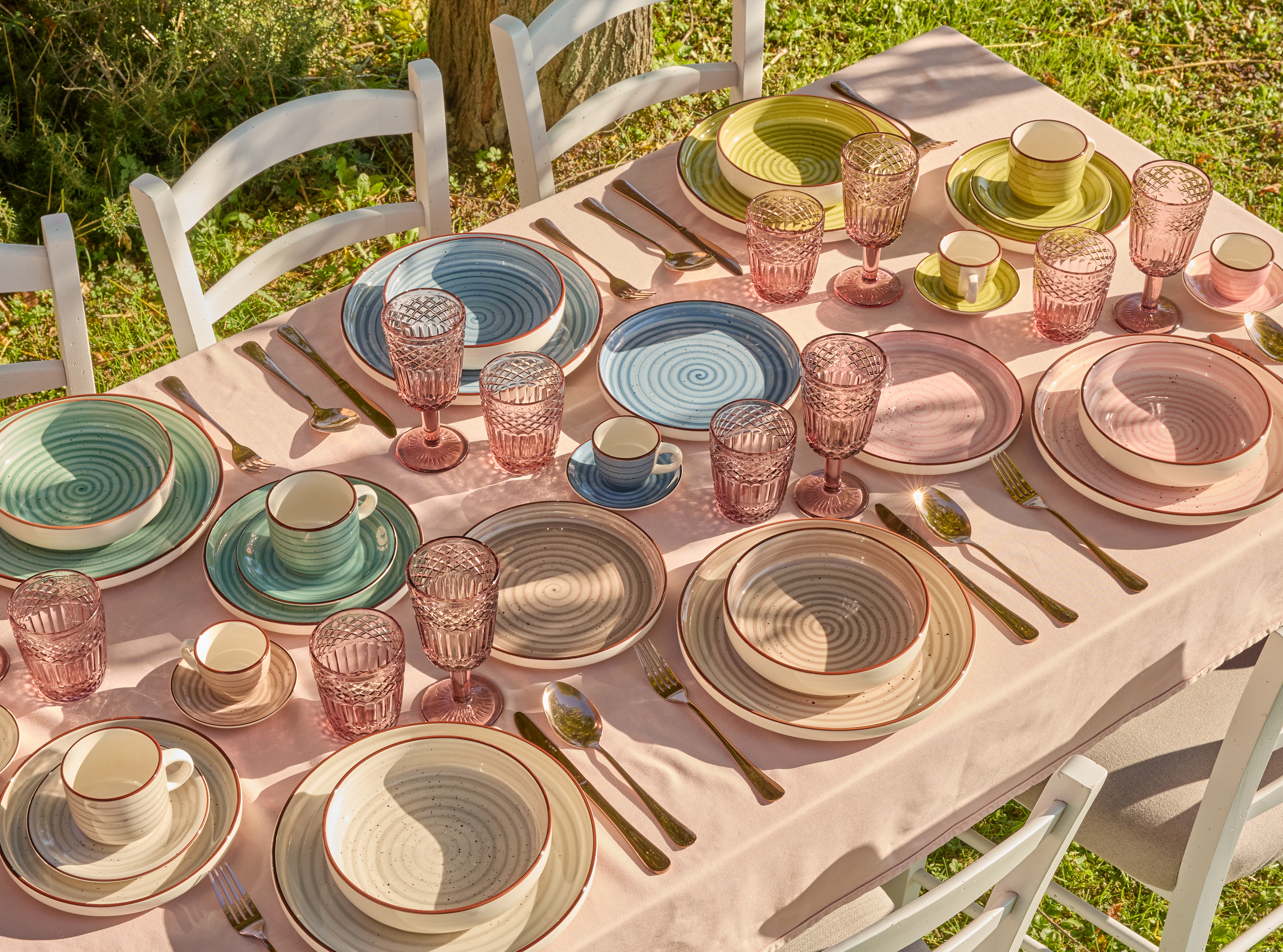 Louise Pastel Set 6pcs Coffee Cups & Saucer by Tognana
