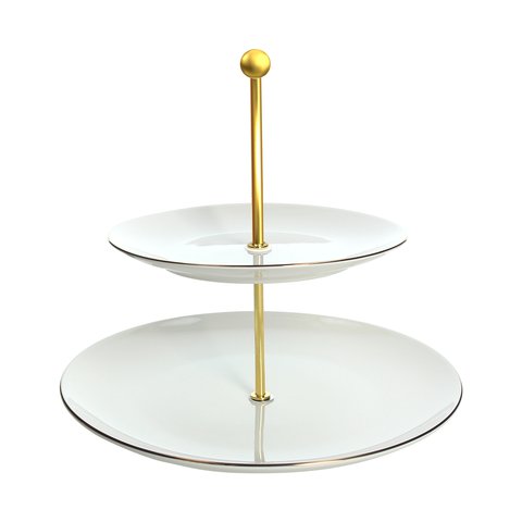 Madison Filo Oro 2 Tier Cake Stand by Tognana