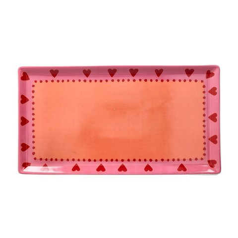 Rectangular Plate With Hearts by Tognana