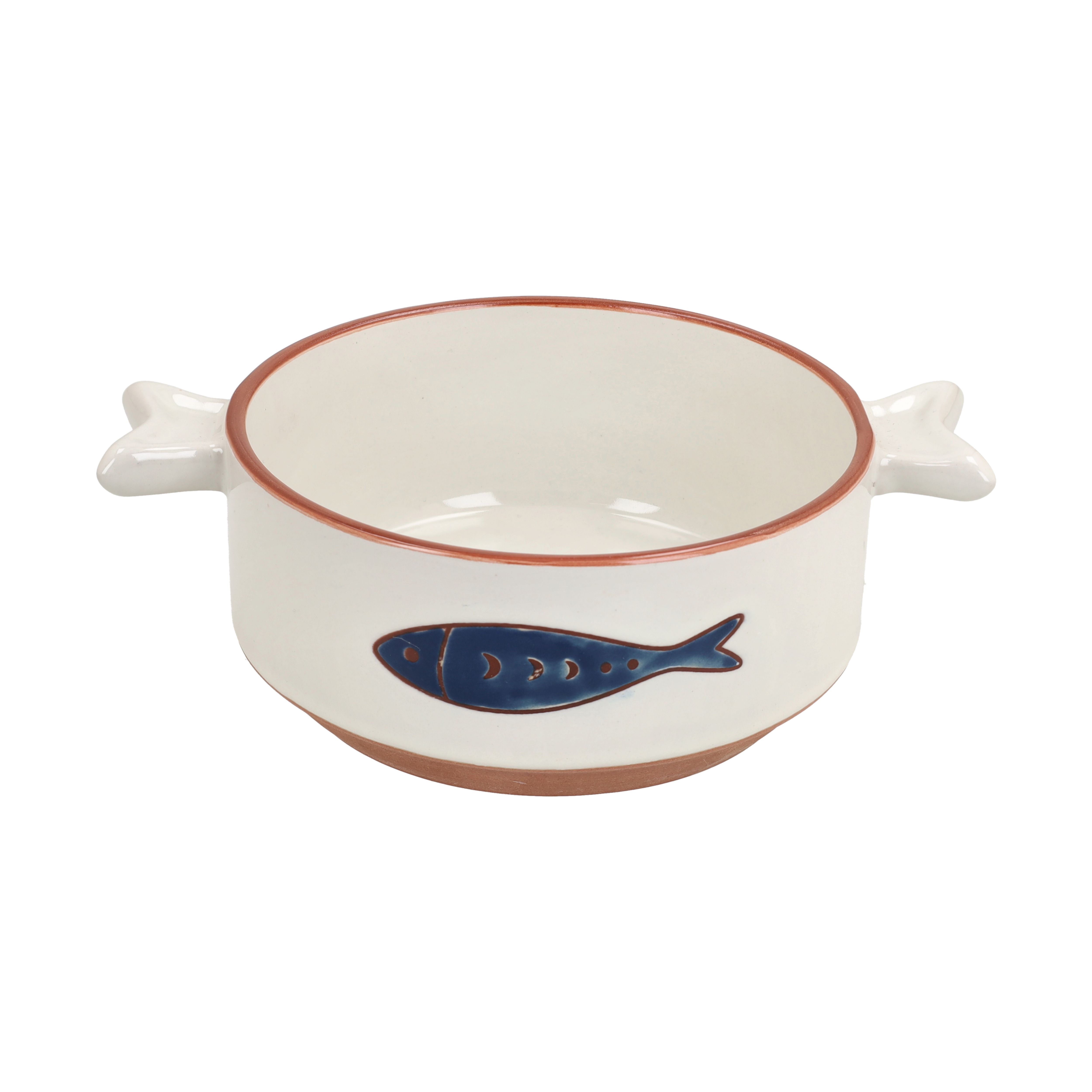 Ondina Bowl With 2 Handle & Fish by Tognana