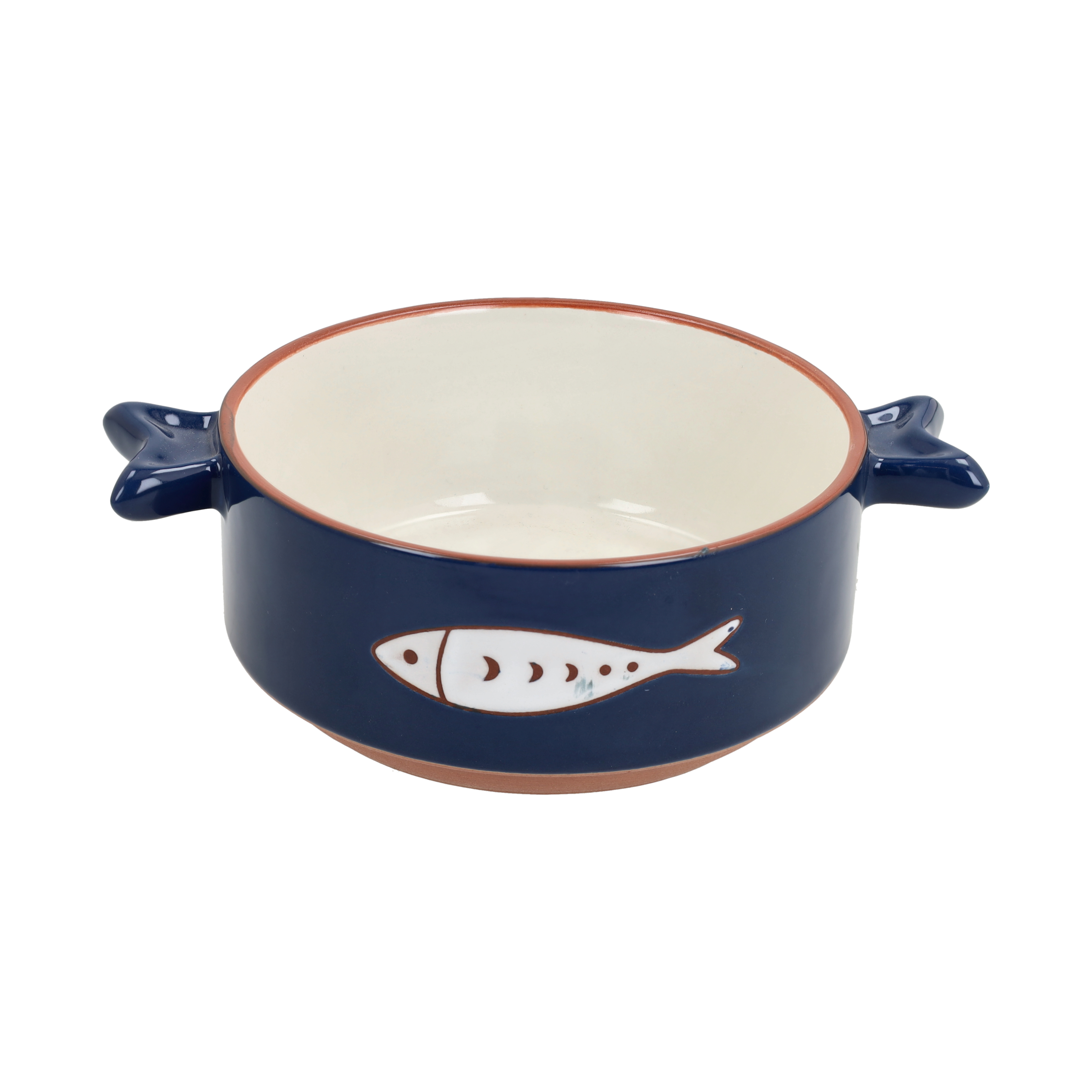Ondina Bowl With 2 Handle & Fish by Tognana