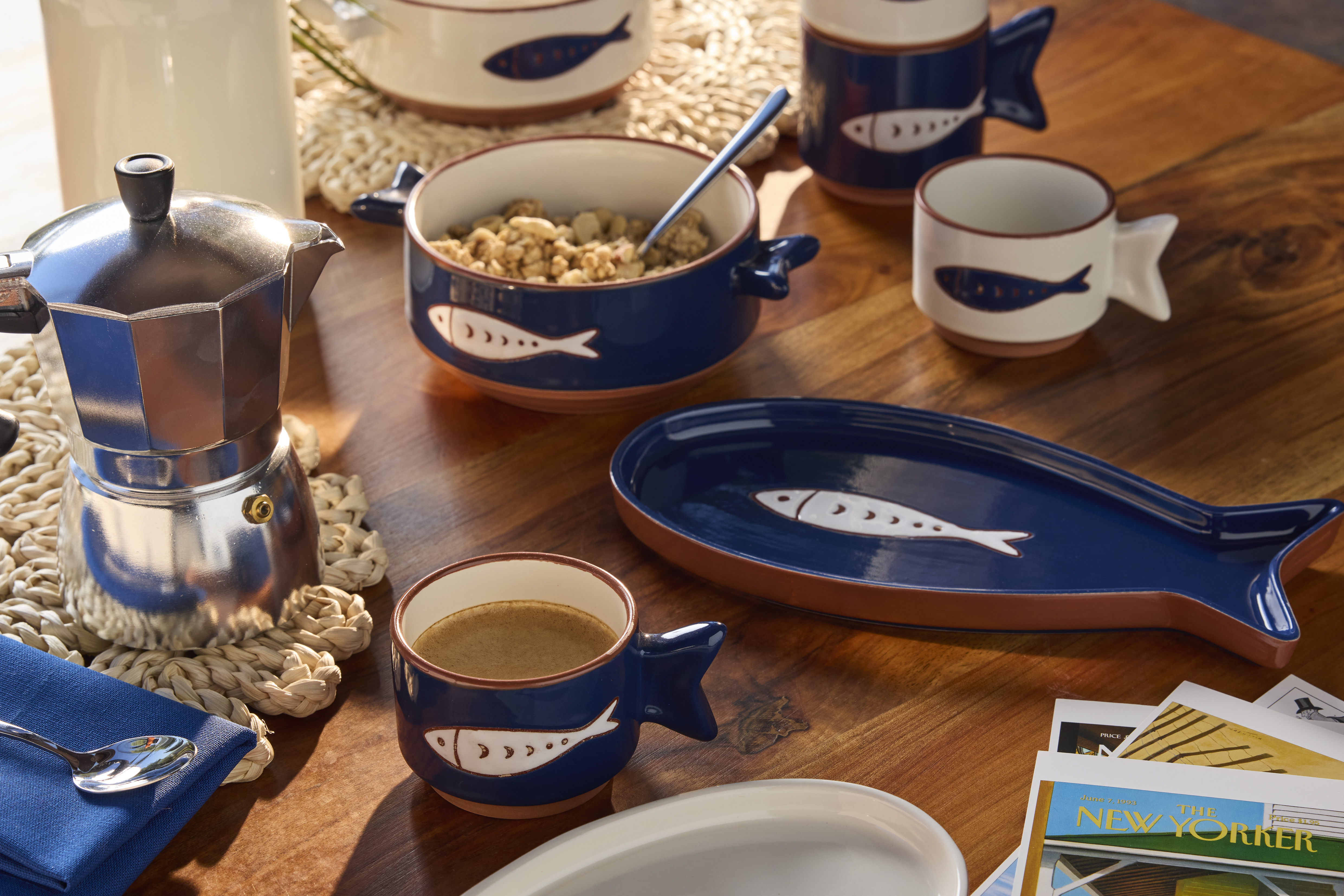 Ondina Bowl With 2 Handle & Fish by Tognana