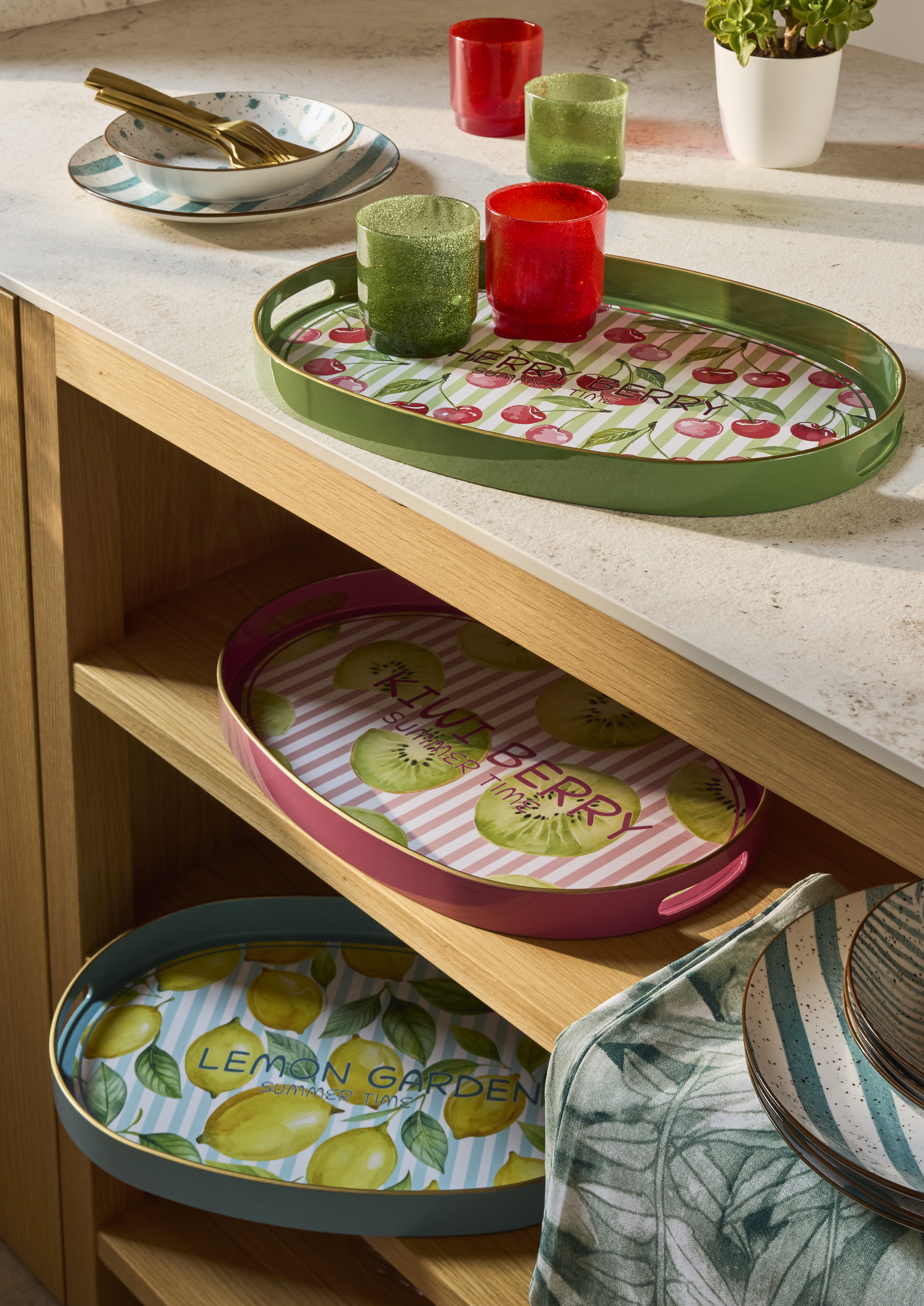 Oval Tray "Lemon Garden" by Tognana