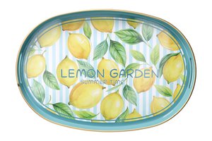 Oval Tray "Lemon Garden" by Tognana