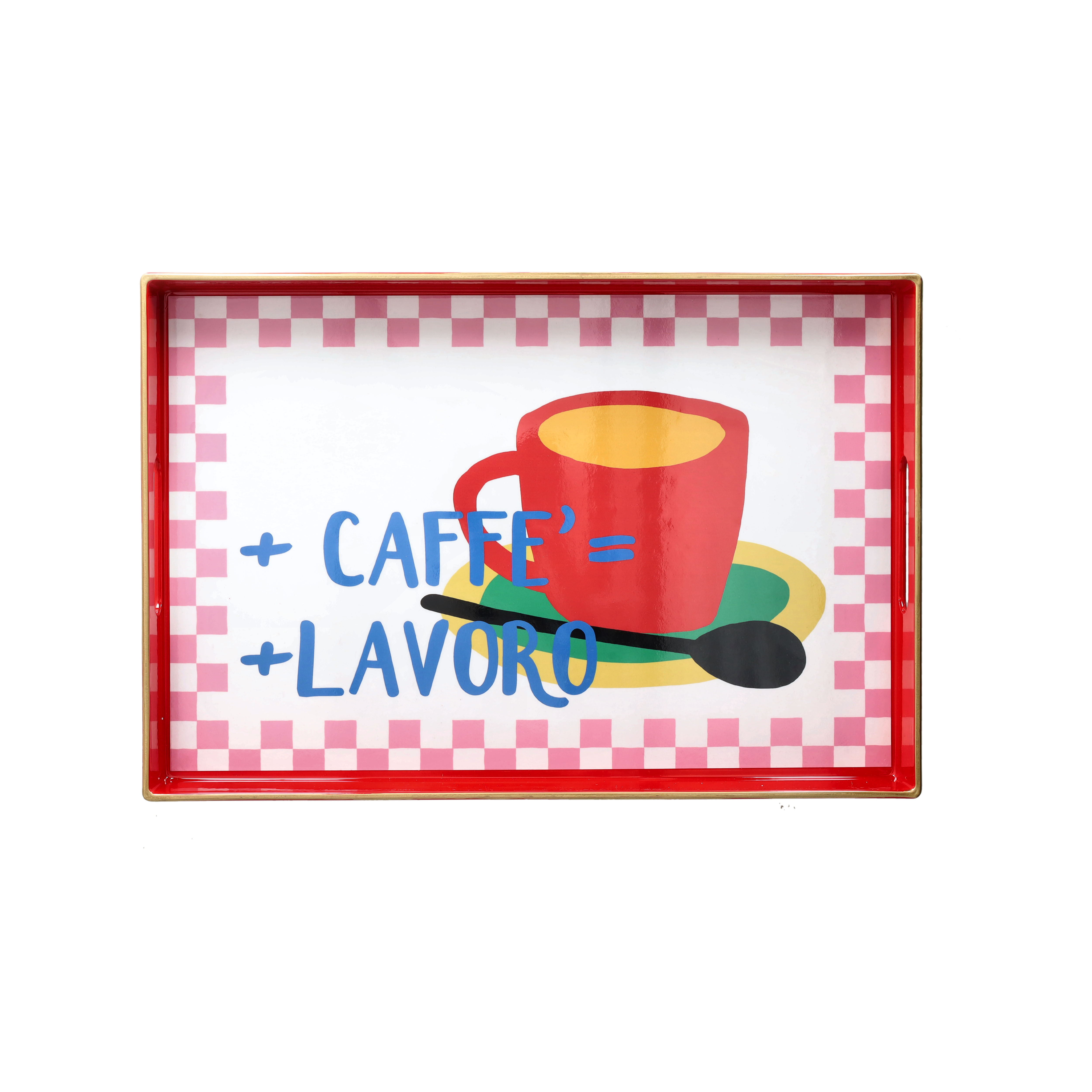 Serving Tray Rectangular "Caffe=Lavoro" by Tognana