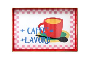 Serving Tray Rectangular "Caffe=Lavoro" by Tognana