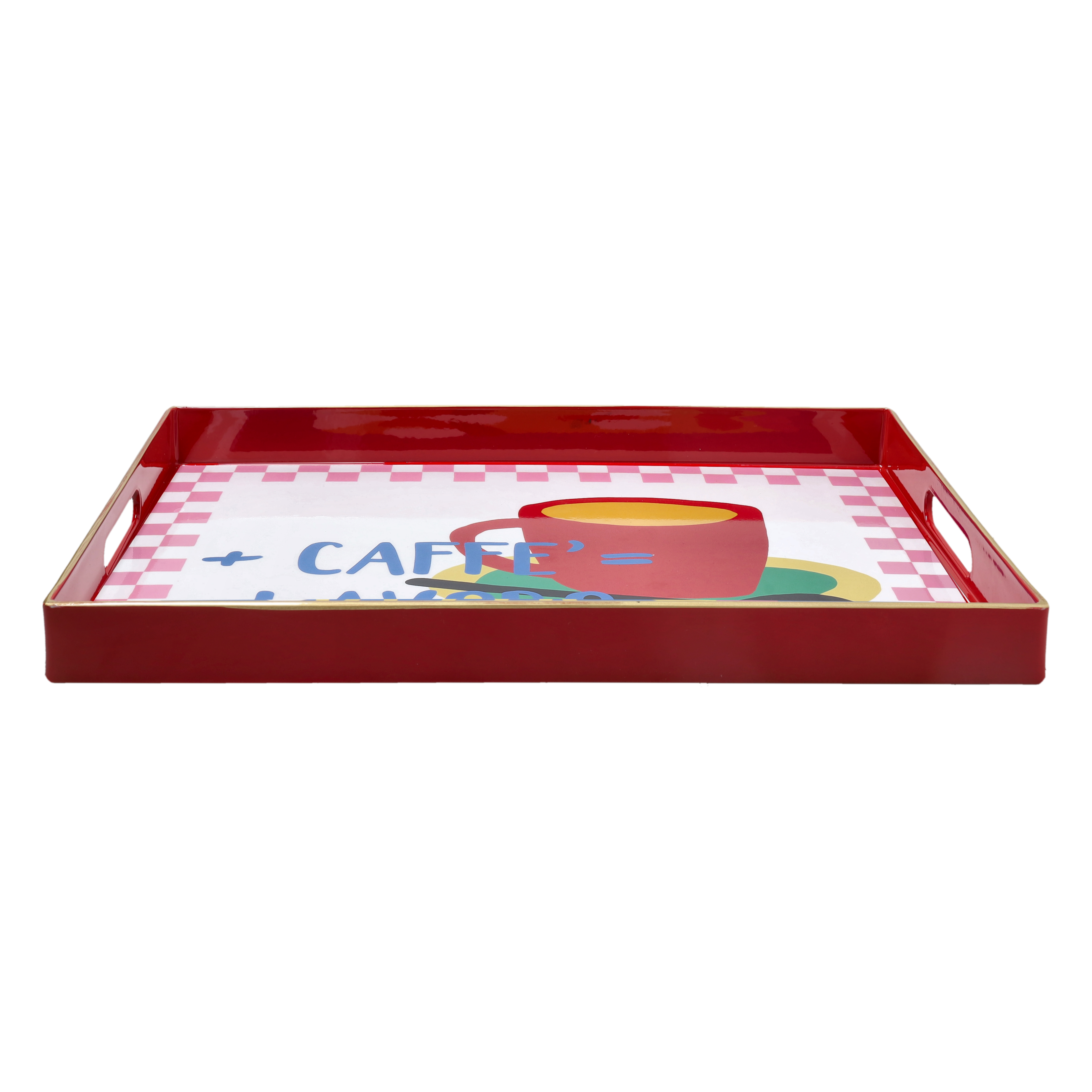 Serving Tray Rectangular "Caffe=Lavoro" by Tognana