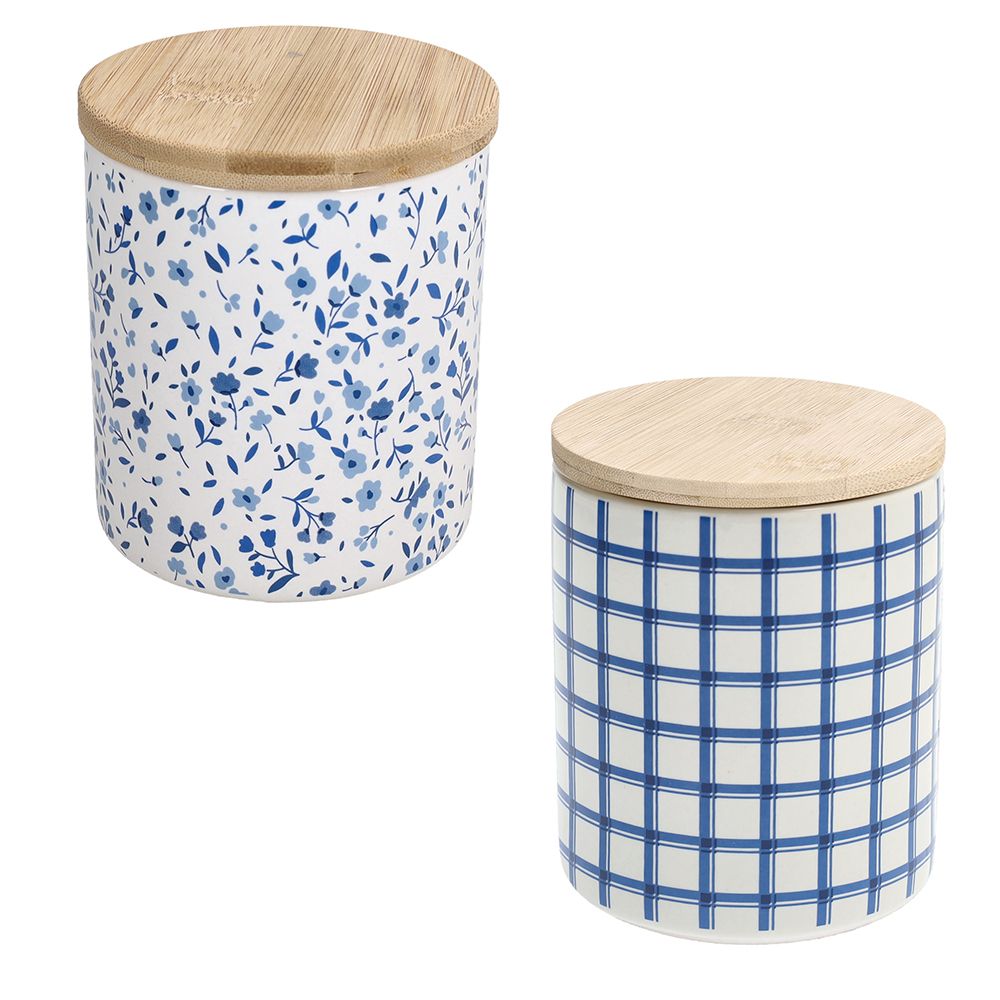 Jar With Wood Lid Floral by Tognana