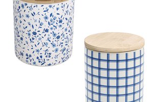 Jar With Wood Lid Floral by Tognana