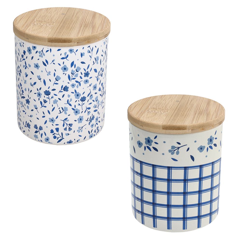 Jar With Wood Lid Floral by Tognana
