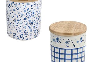 Jar With Wood Lid Floral by Tognana