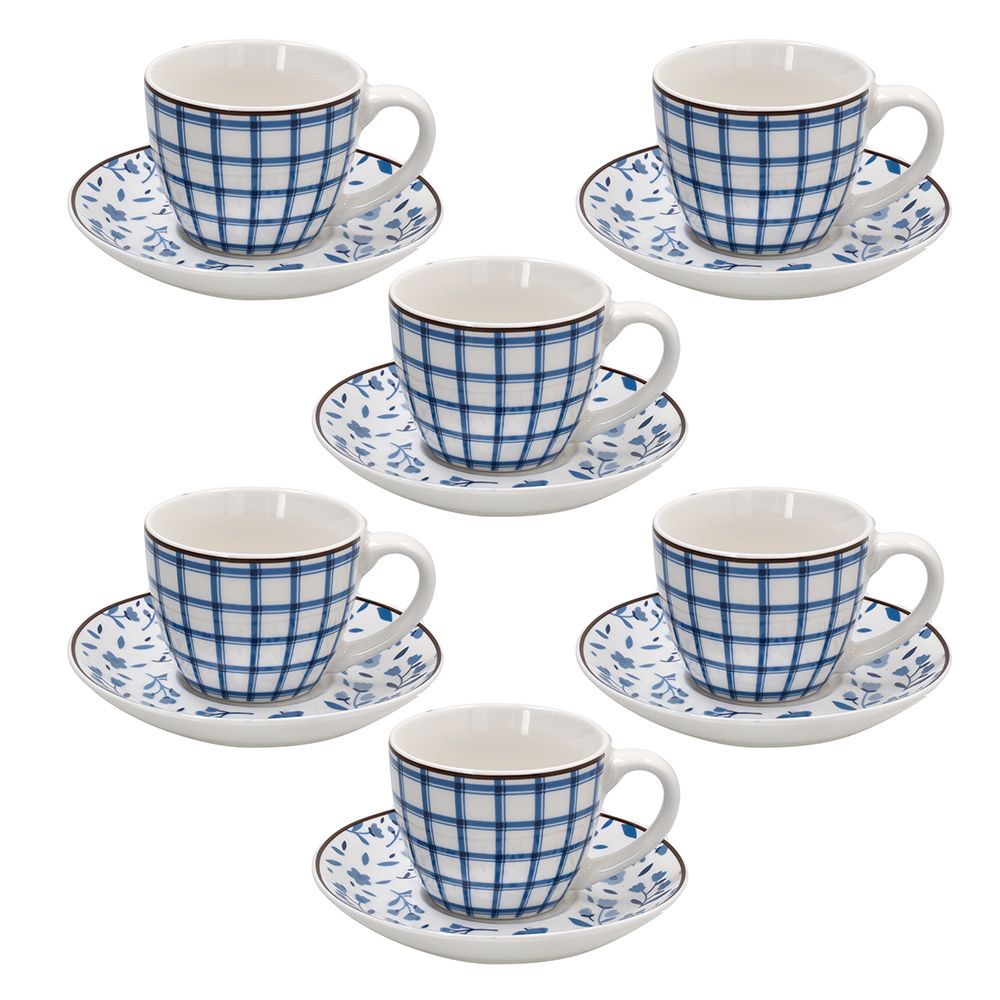 Set 6 Pcs Coffee Cup & Saucer Iris Cottage by Tognana