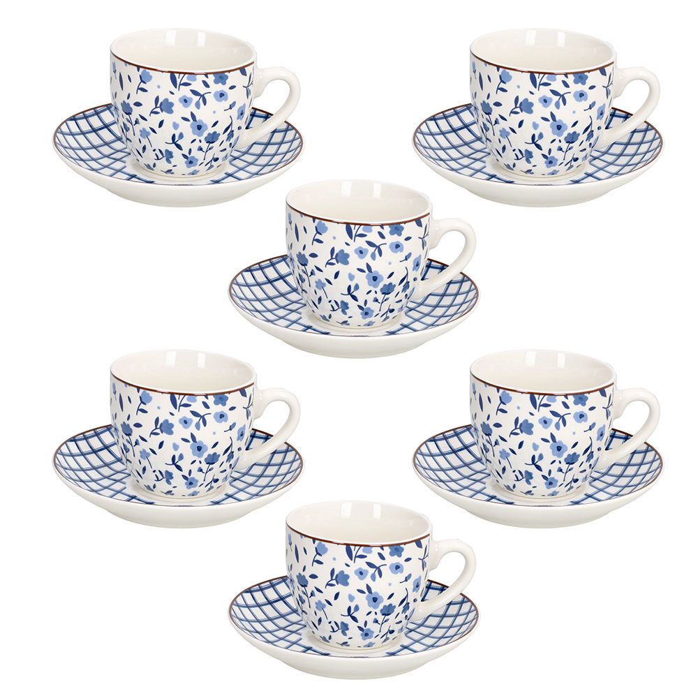 Set 6 Pcs Tea Cup & Saucer Iris Cottage by Tognana