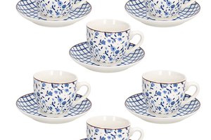 Set 6 Pcs Tea Cup & Saucer Iris Cottage by Tognana