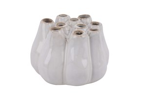 Vase Flute Cream Glazed
