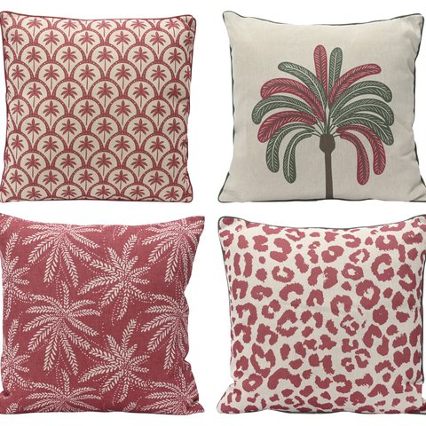 Cushion With Palm Tree & Leopard