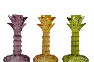 Candle Holder Glass PalmTree