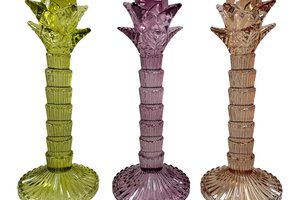 Candleholder Glass PalmTree