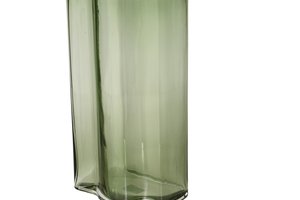 Vase Glass Irregular Shape Green