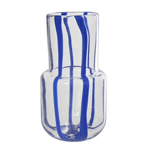 Vase Glass Clear With Stripes