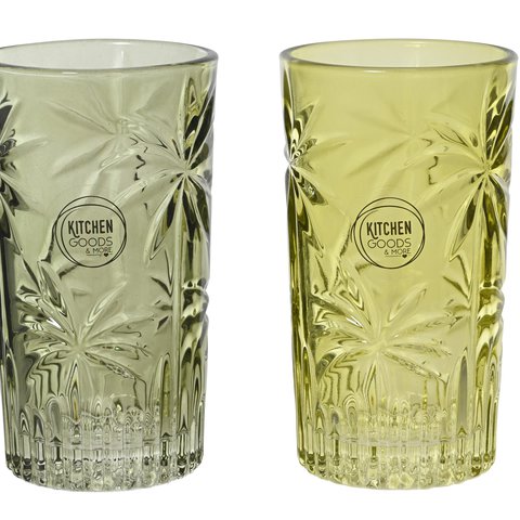 Drinking Glass With Palms
