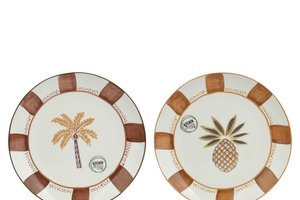 Plate With Palm Tree & Pineapple