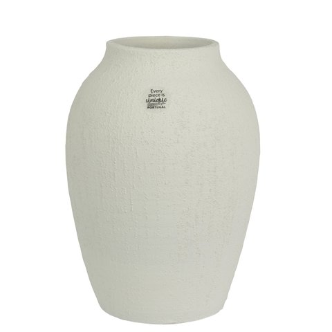 Vase Bulbous Terracotta White