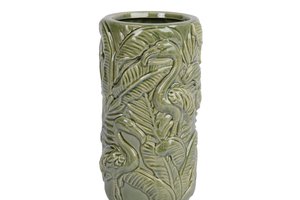 Vase Reaction With Palm Tree