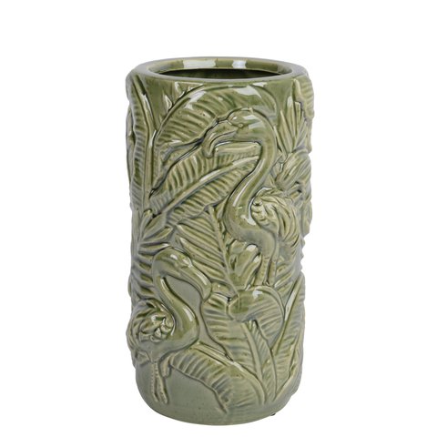 Vase Reaction With Palm Tree