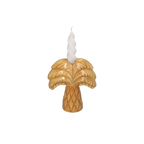 Candle Holder Palm Tree Beige