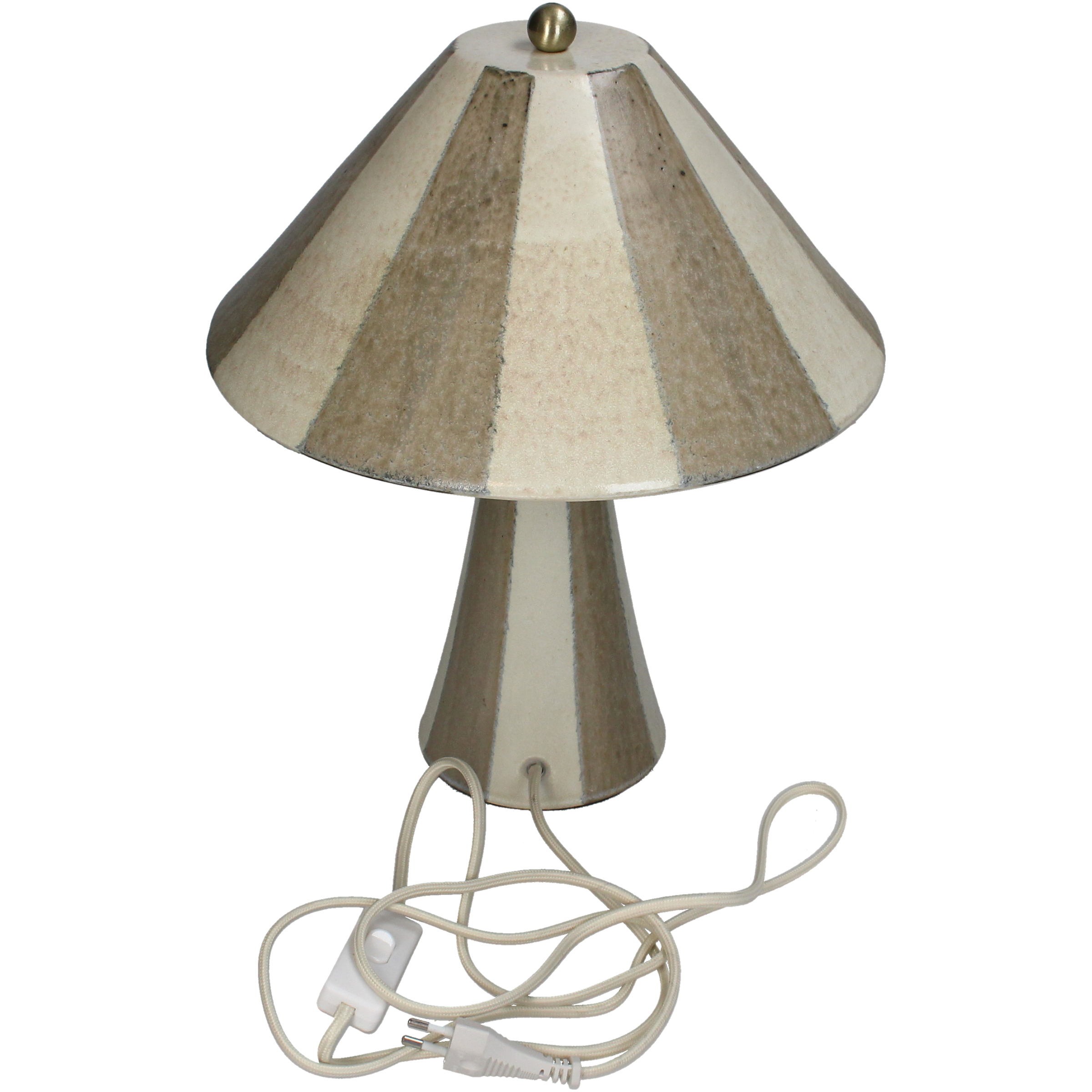 Table Lamp With Stripes Beige