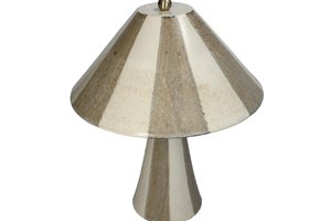 Table Lamp With Stripes Beige