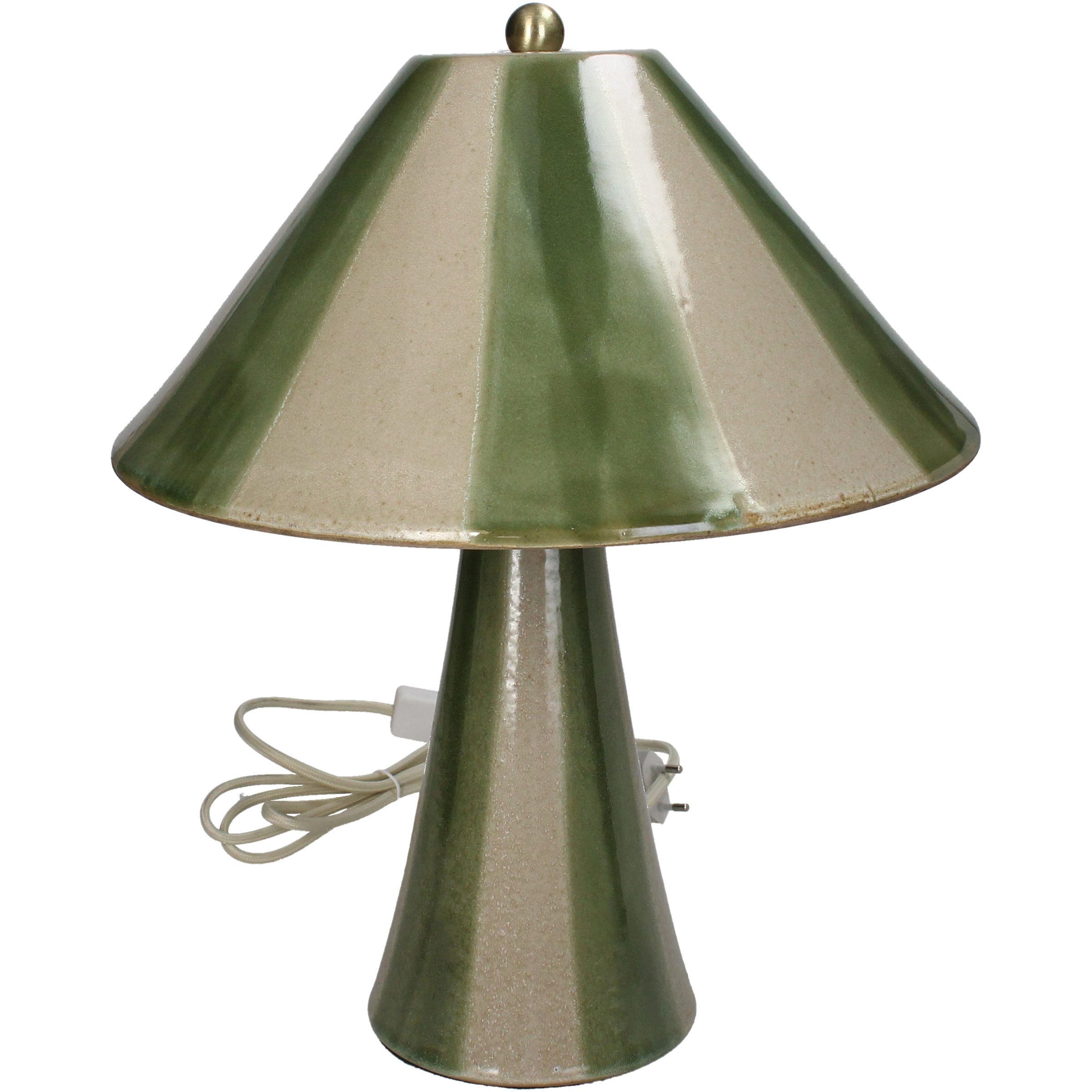 Table Lamp With Stripes Green