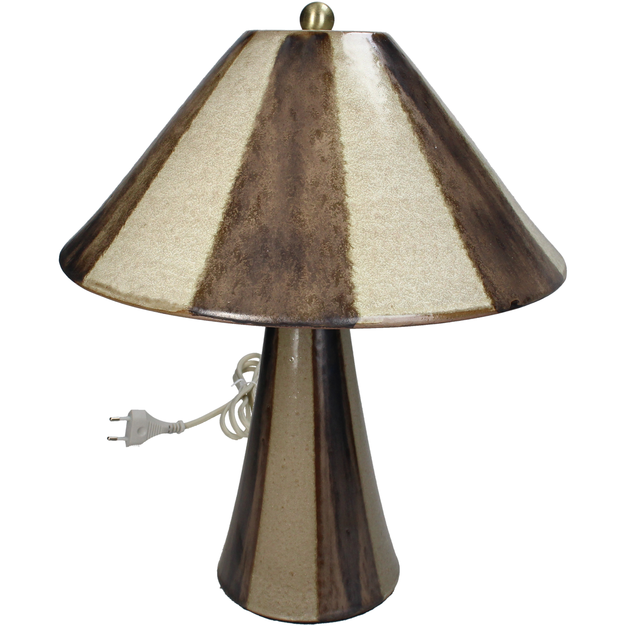 Table Lamp With Stripes Brown