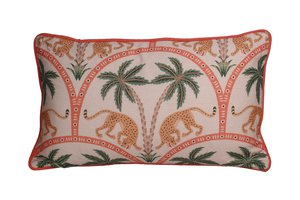 Cushion With Leopard & Palm Tree