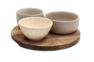 Set of 3pcs bowl with base