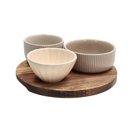 Set of 3pcs bowl with base