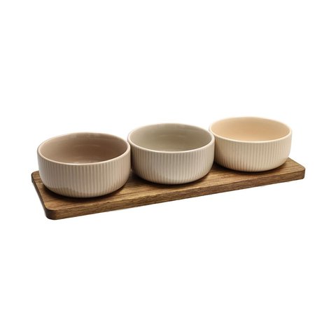 Set of 3pcs bowl with tray