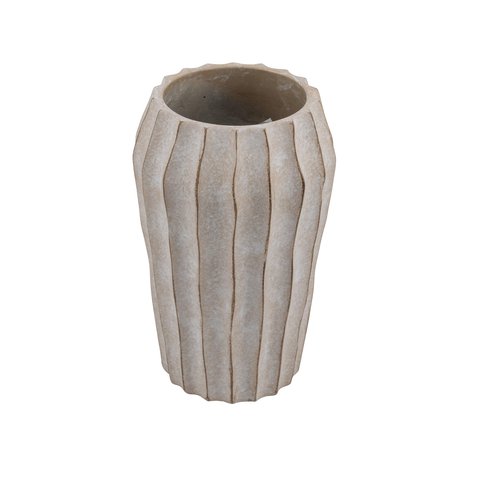 Vase Ribbed Cream