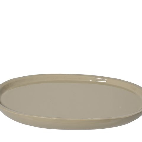 Plate Oval Deco Baige