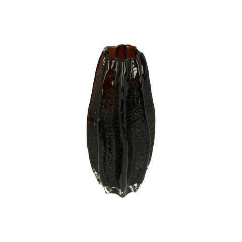 Vase Carambola Shape Glass Brown